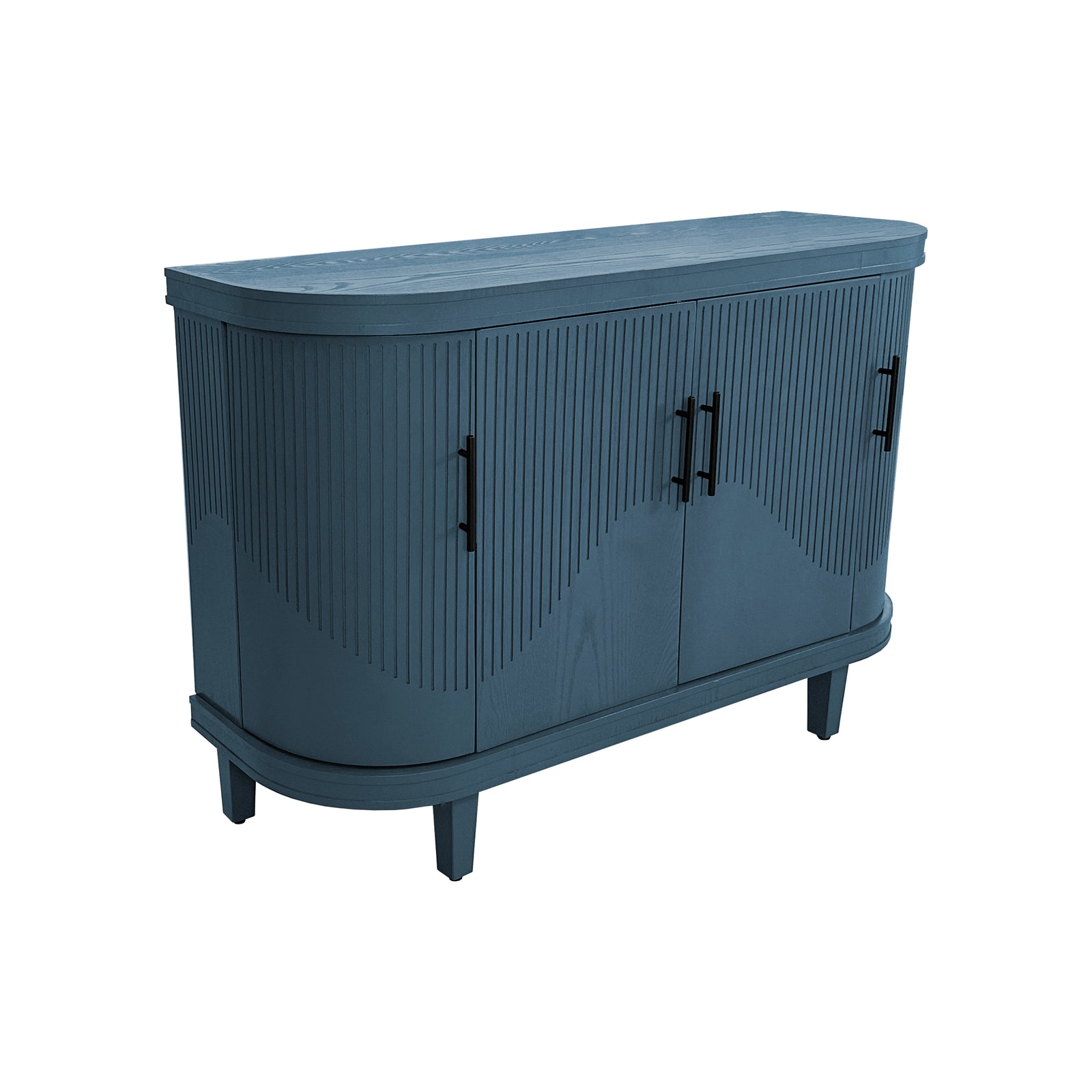 Nøordka Light Sideboard Default 50" Mid Century Modern Curved Blue Sideboard with Adjustable Shelving