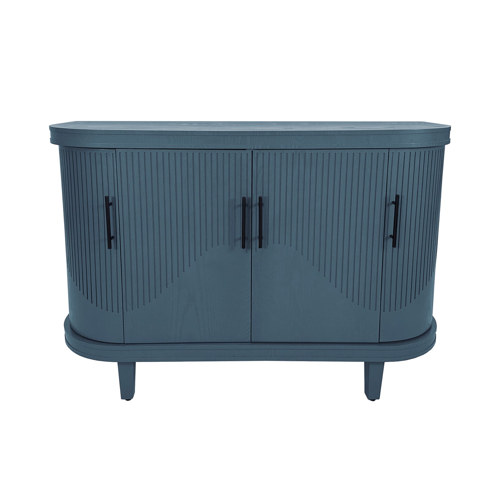 Nøordka Light Sideboard Default 50" Mid Century Modern Curved Blue Sideboard with Adjustable Shelving