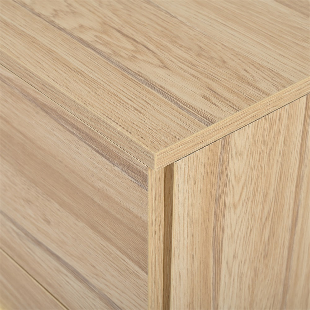 Nøordka Light Sideboard Default 50" Natural Mid Century Modern 6-Drawer Dresser