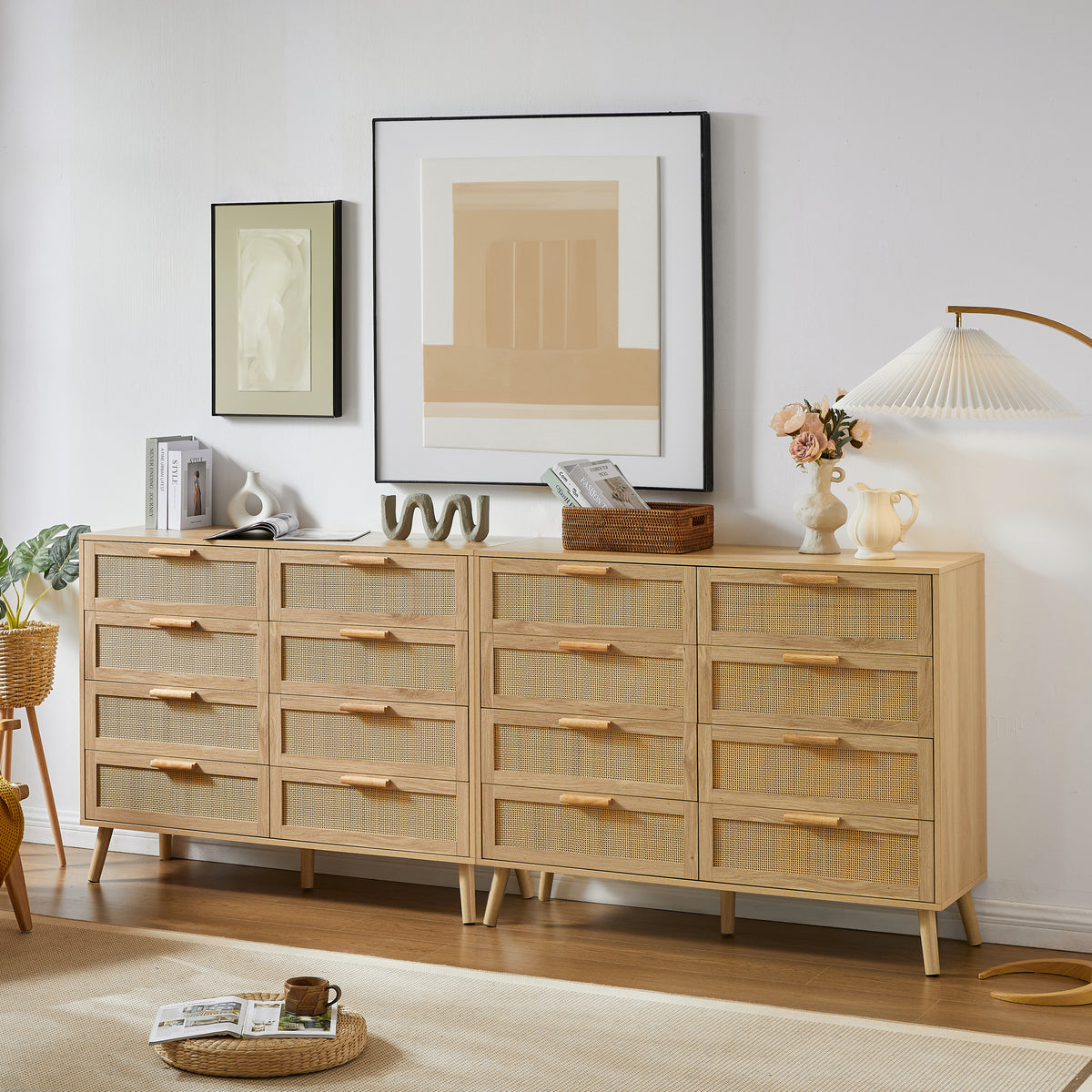 Nøordka Light Sideboard Default 50" Natural Wood Rattan Drawer Chest