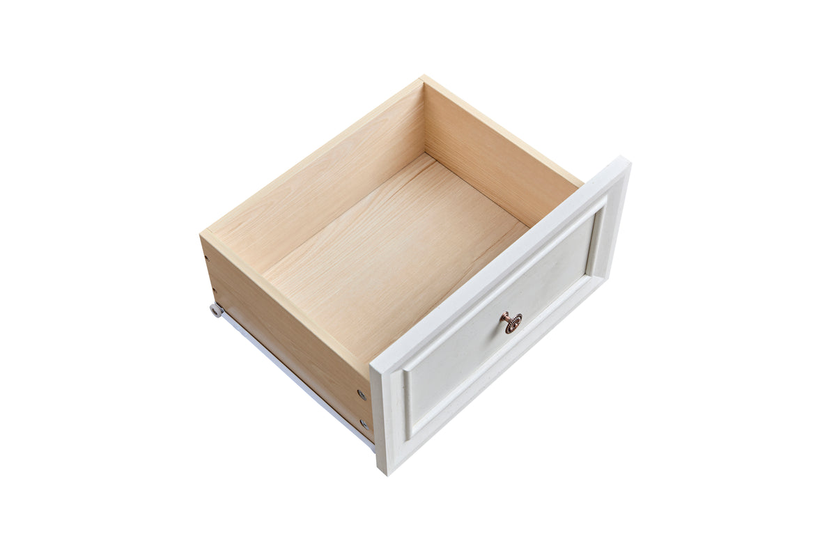 Nøordka Light Sideboard Default 50" Rustic Wooden 6 Drawer Dresser Chest in White &amp; Walnut Finish