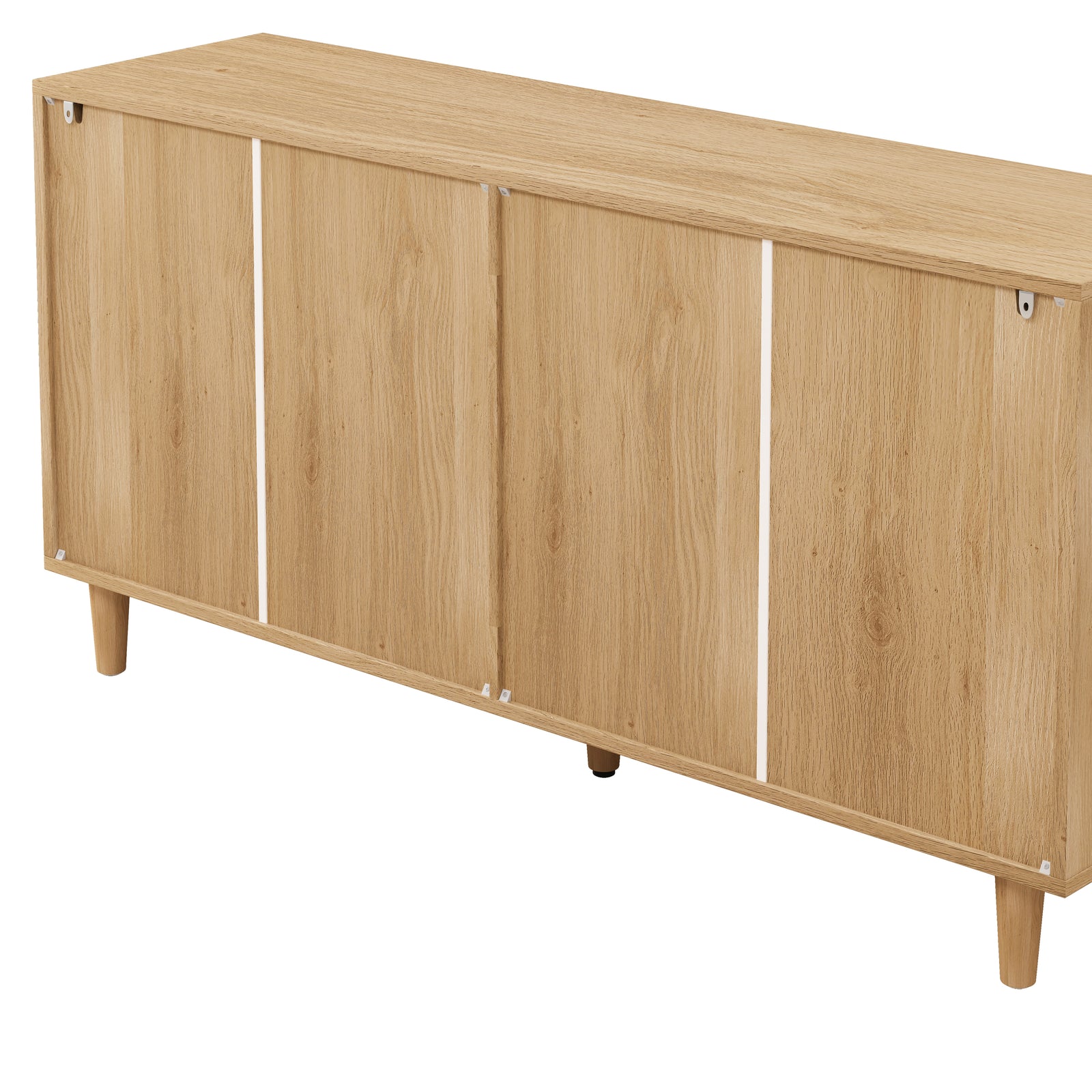 Nøordka Light Sideboard Default 52" Mid Century Modern 6 Drawer Rattan Cabinet