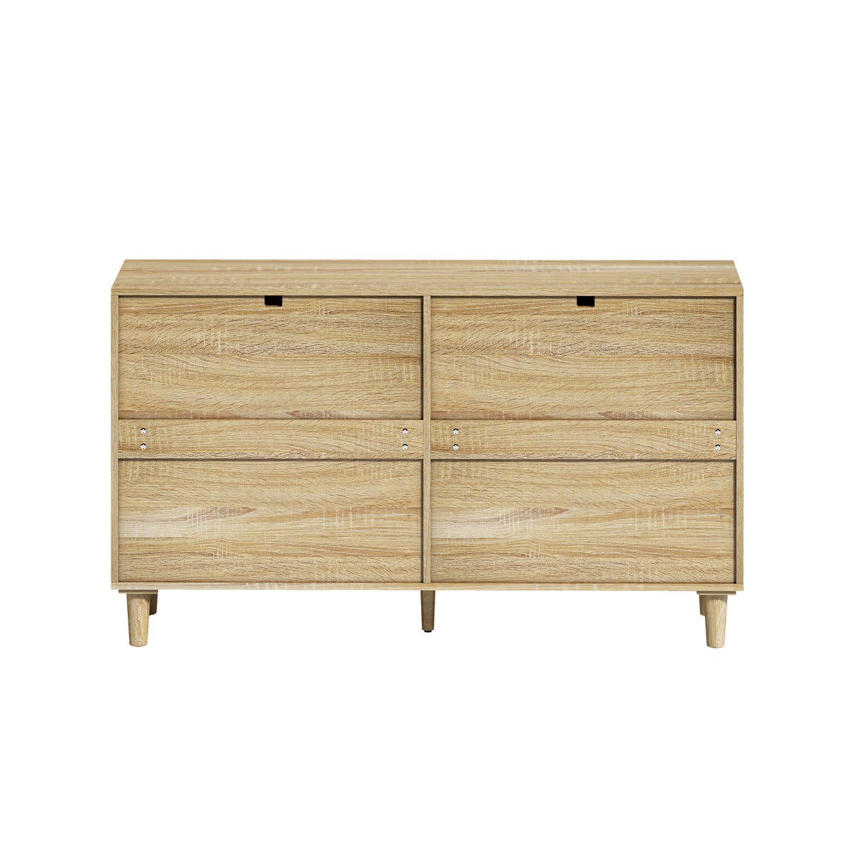 Nøordka Light Sideboard Default 52" Mid Century Modern Rattan 6 Drawer Dresser