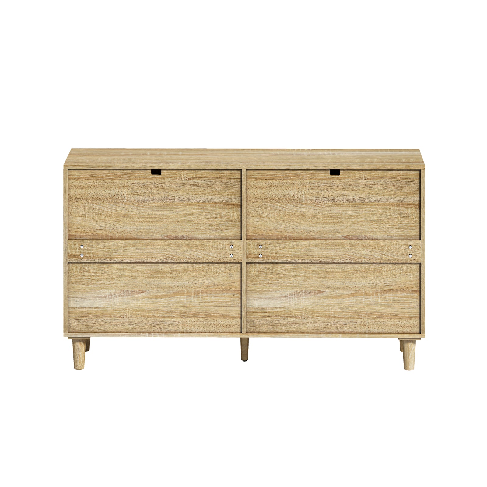 Nøordka Light Sideboard Default 52" Mid Century Modern Rattan 6 Drawer Dresser