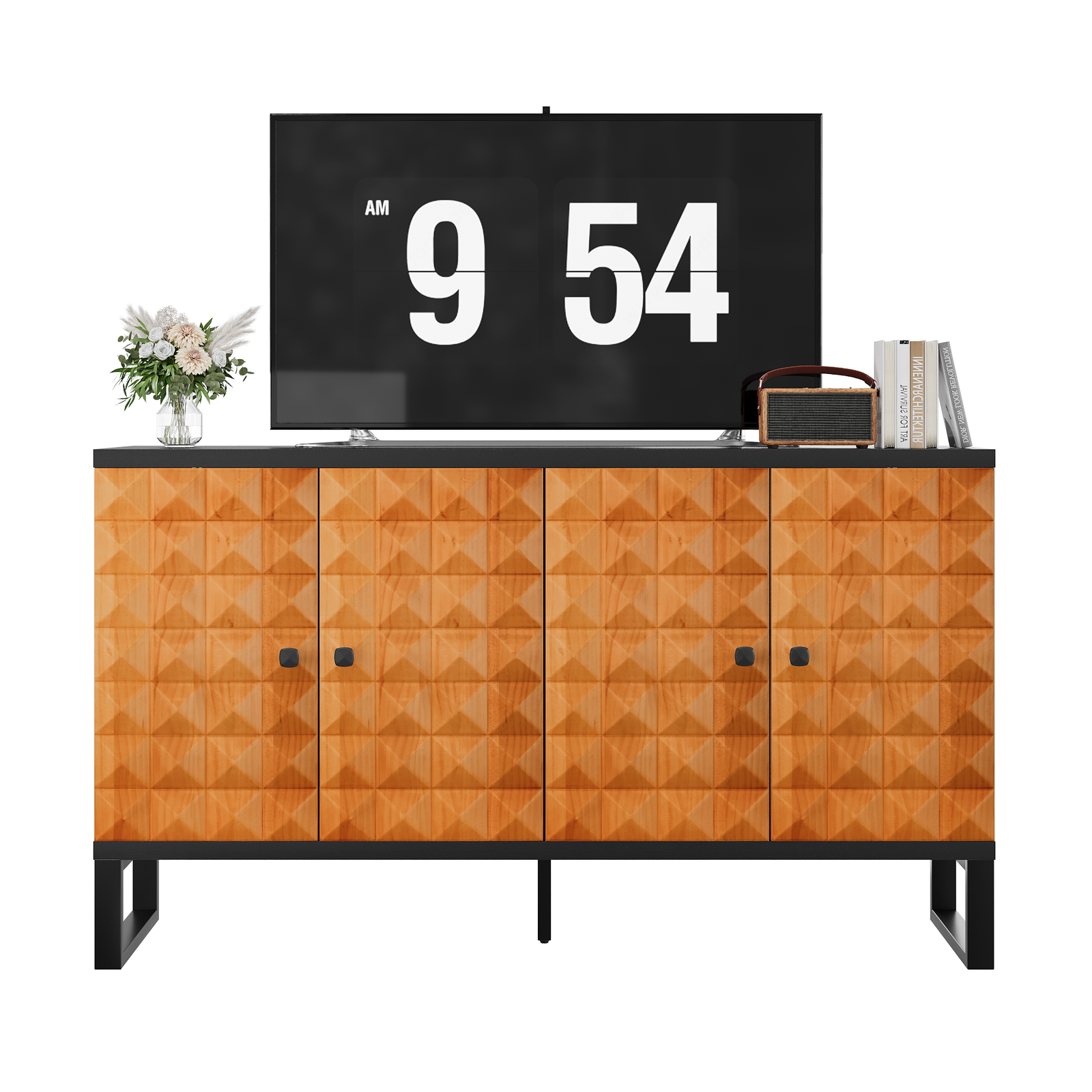 Nøordka Light Sideboard Default 55" Mid Century Modern Retro Buffet Cabinet