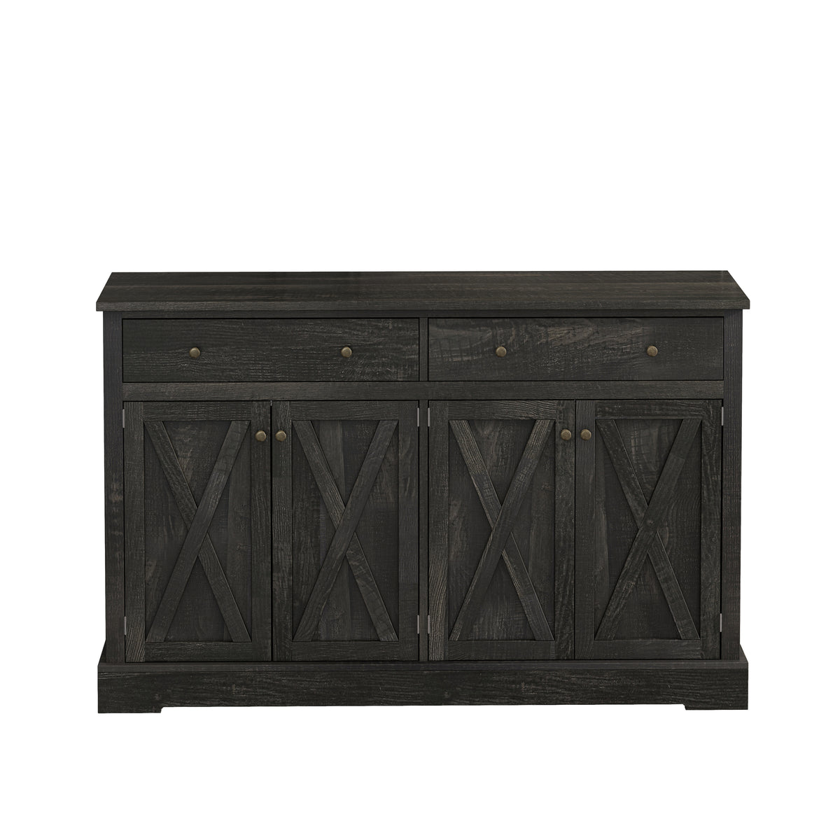 Nøordka Light Sideboard Default 55" Vintage Black Brown Sideboard with Storage Doors