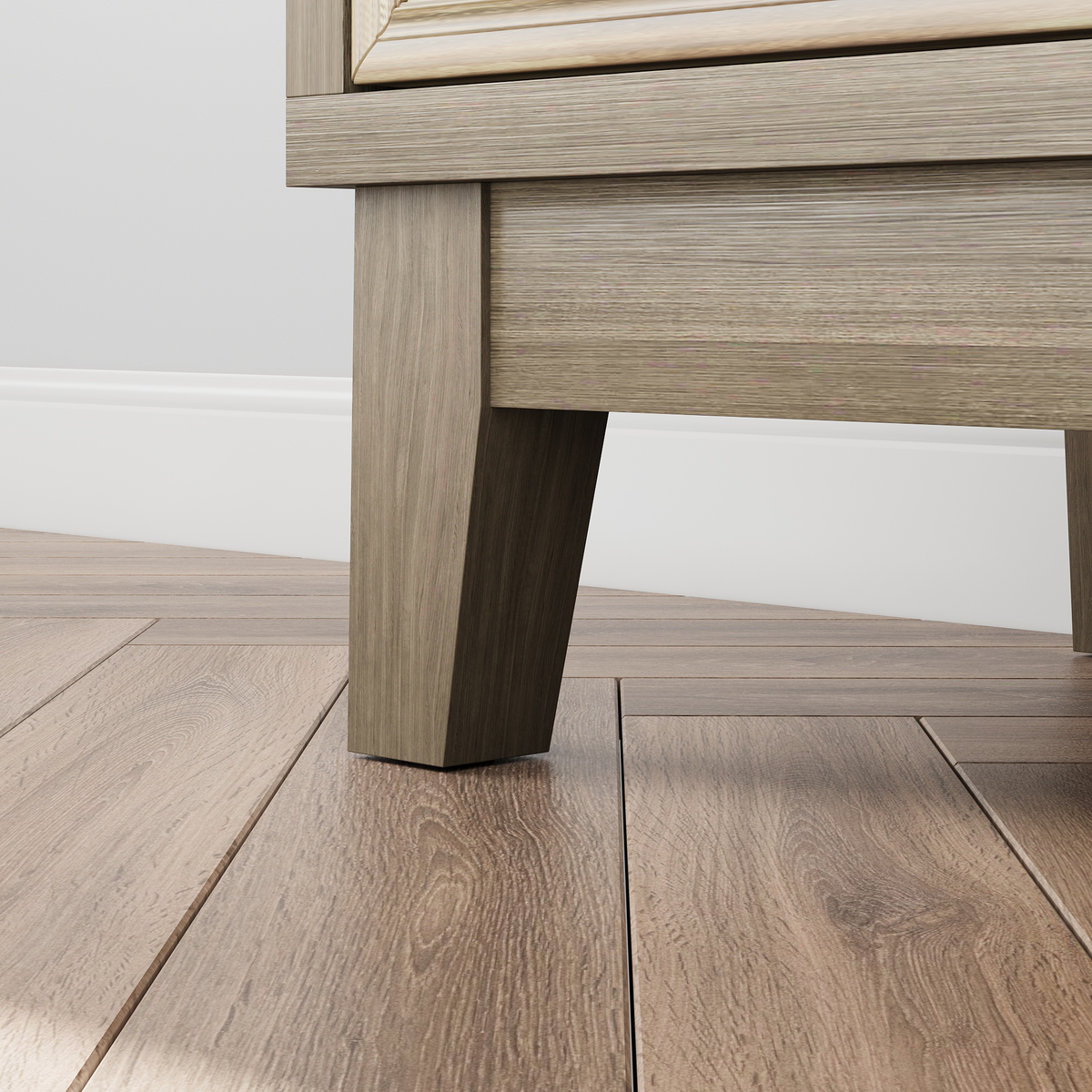 Nøordka Light Sideboard Default 55" Vintage Solid Wood Buffet Cabinet with Adjustable Shelving