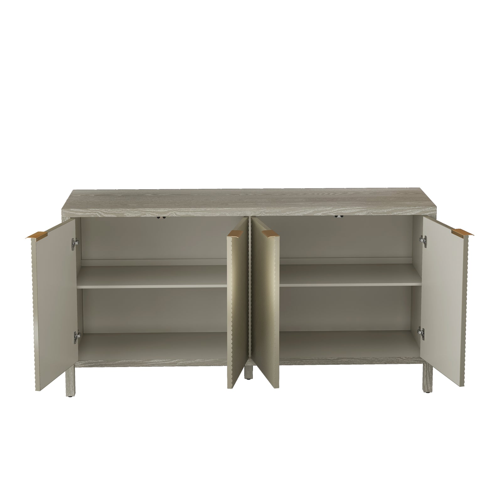 Nøordka Light Sideboard Default 60" Champagne Finish Mid Century Modern Wood Sideboard & Buffet Cabinet