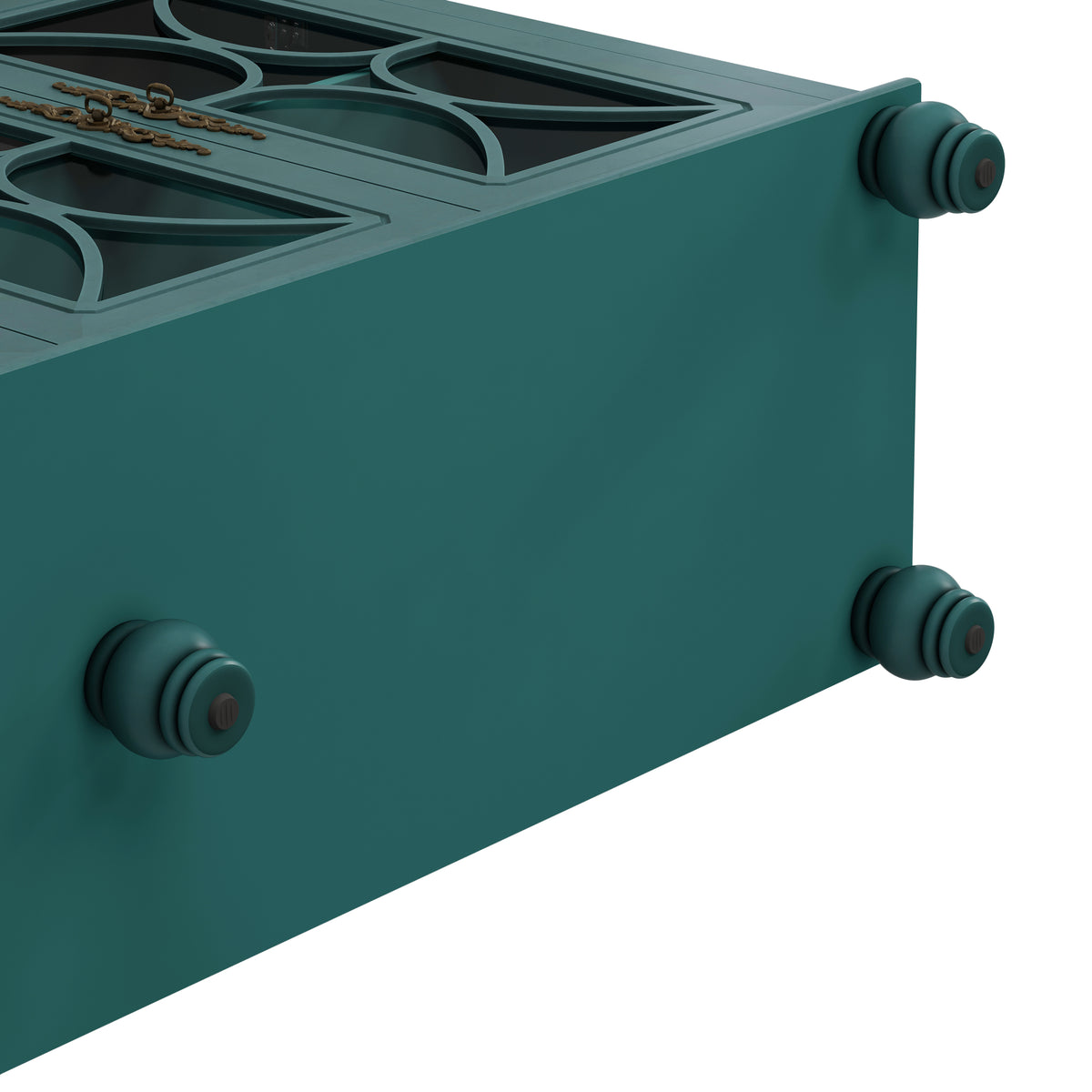 Nøordka Light Sideboard Default 60" Dark Green Elegant Antique 4-Door Cabinet