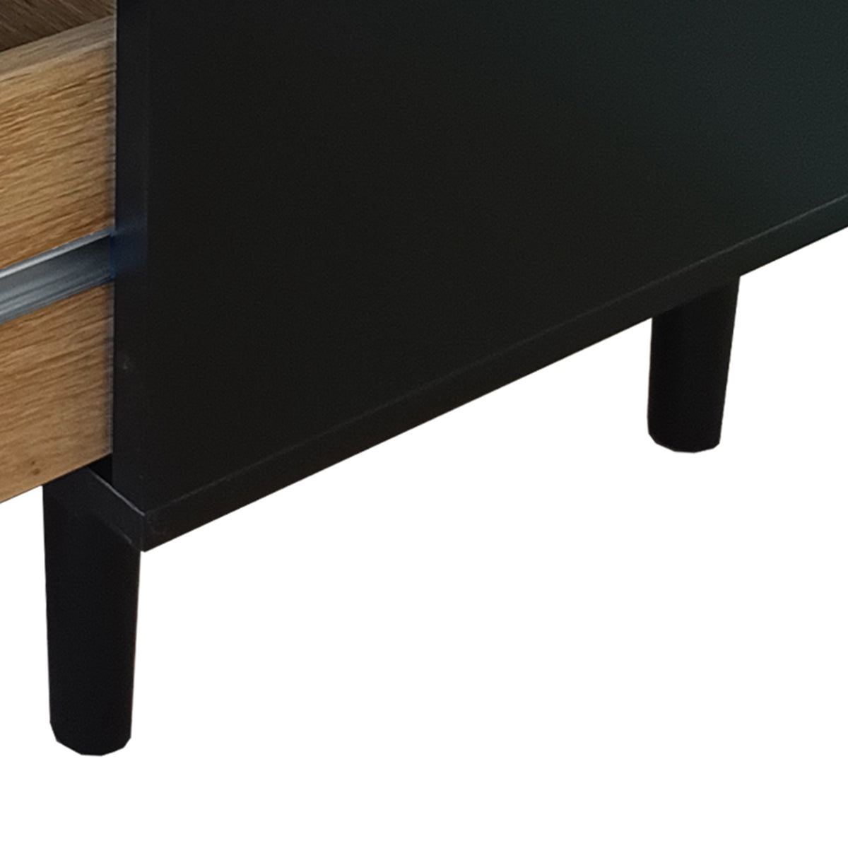 Nøordka Light Sideboard Default 60" Mid Century Modern Rattan Six Drawer Storage Cabinet With Black Accents