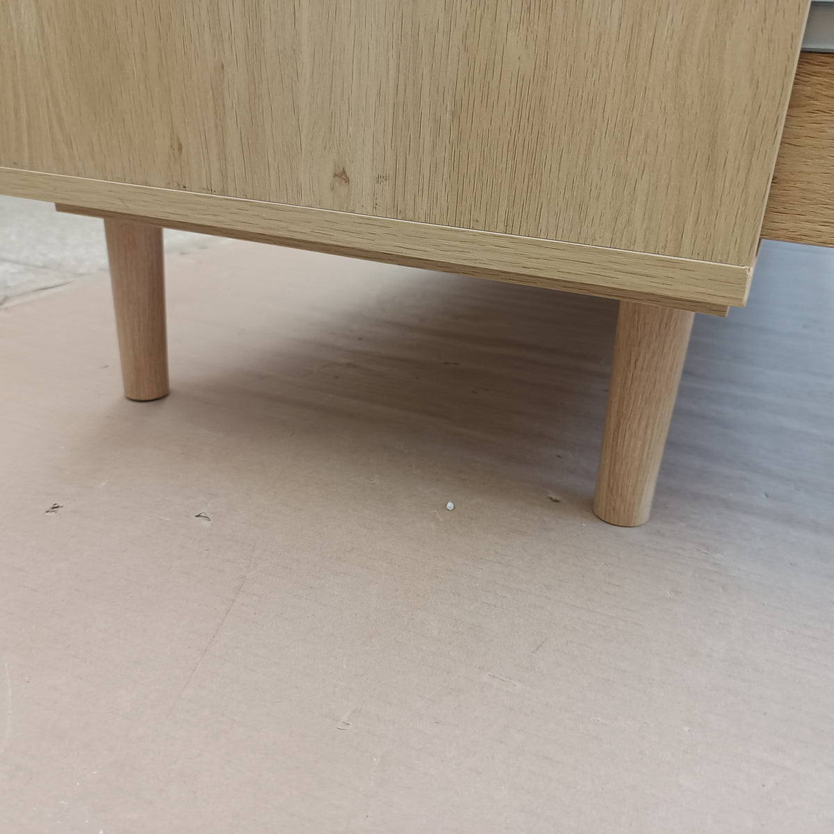 Nøordka Light Sideboard Default 60" Mid Century Modern Six Drawer Rattan Storage Cabinet