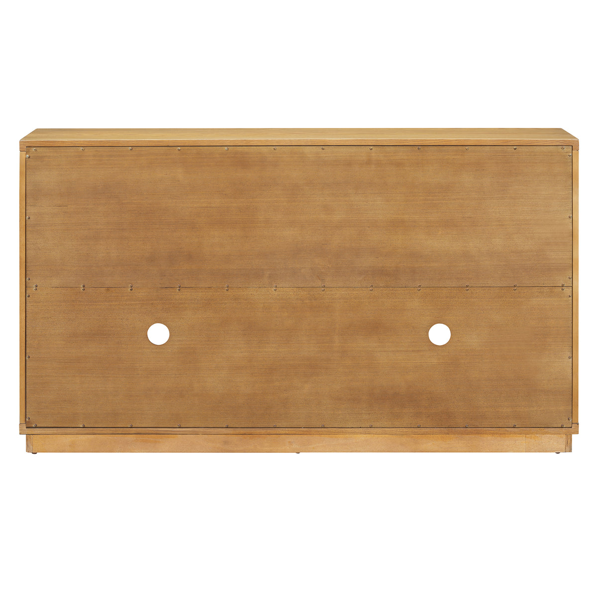 Nøordka Light Sideboard Default 60" Natural Wood 4-Door Buffet Cabinet with Glass Doors &amp; Adjustable Shelves