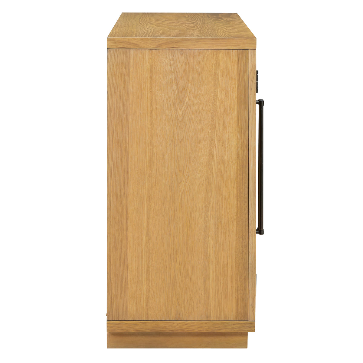 Nøordka Light Sideboard Default 60" Natural Wood 4-Door Buffet Cabinet with Glass Doors &amp; Adjustable Shelves