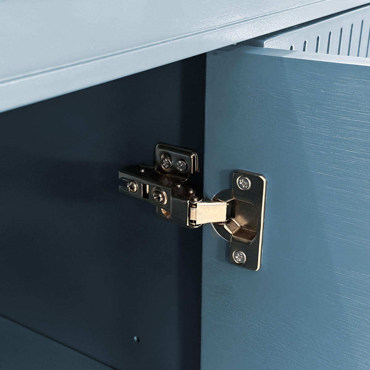 Nøordka Light Sideboard Default 60" Rich Blue Solid Wood 4 Door Cabinet