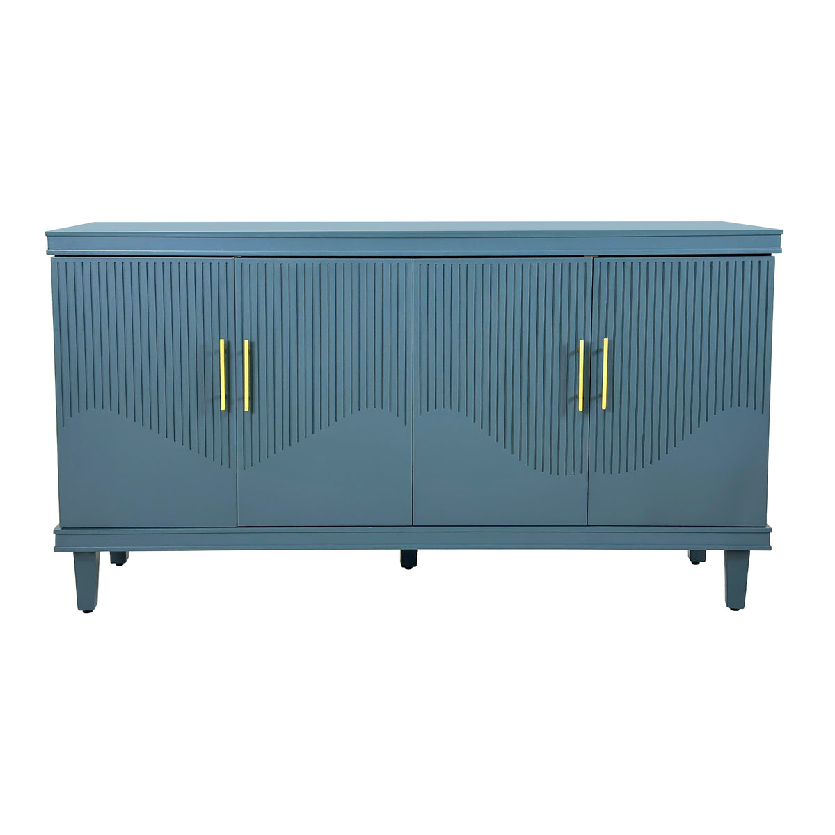 Nøordka Light Sideboard Default 60" Rich Blue Solid Wood 4 Door Cabinet