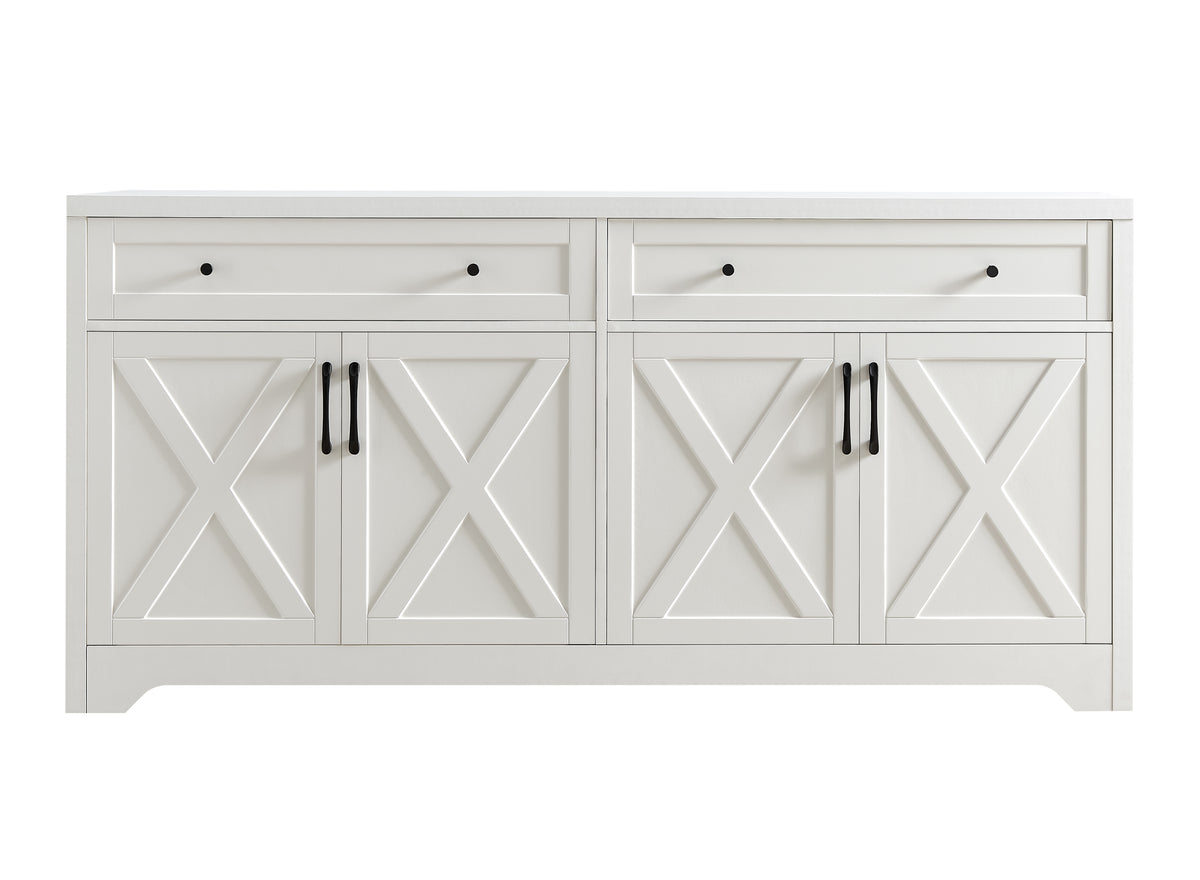 Nøordka Light Sideboard Default 61" White TV Stand &amp; Entertainment Center with Storage Space