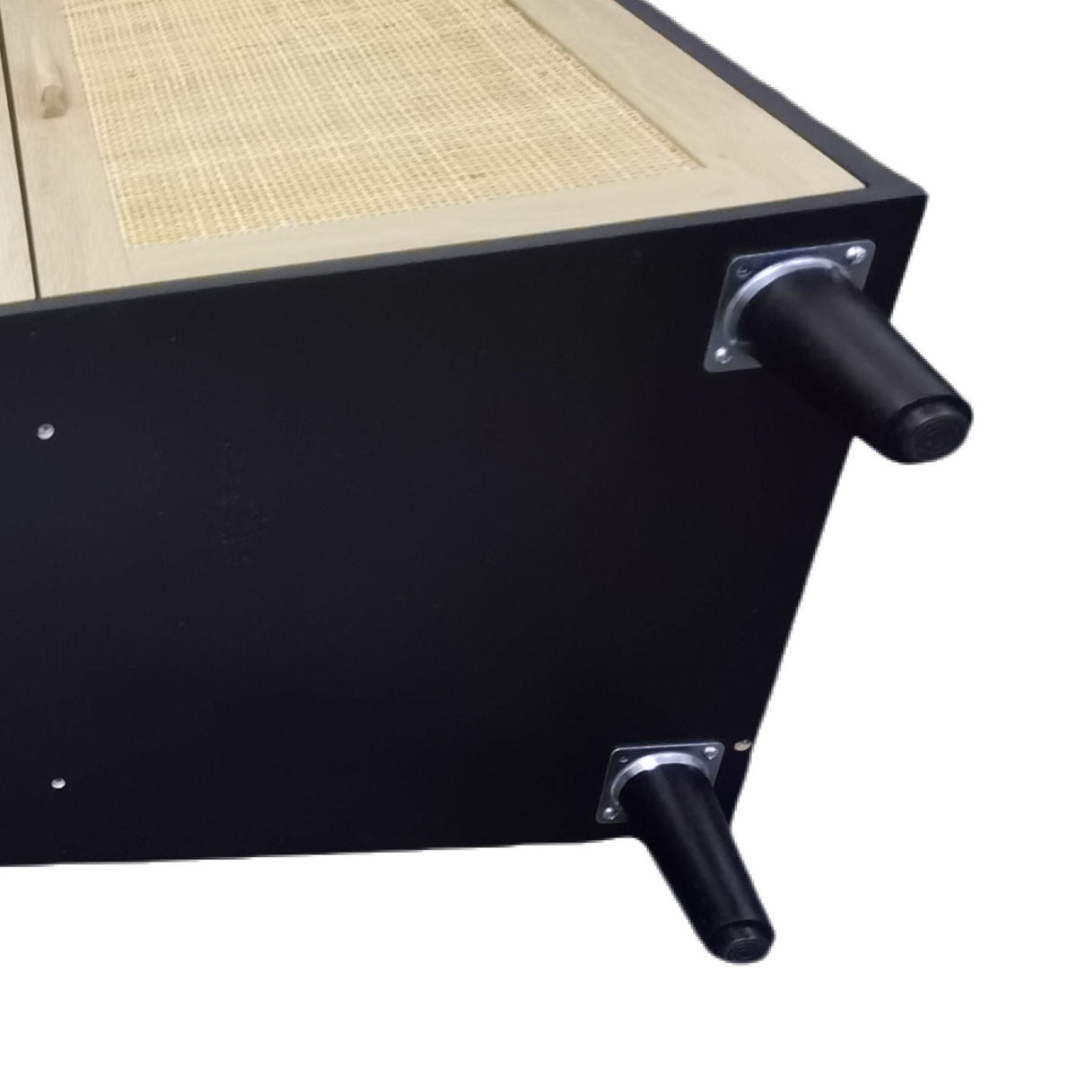 Nøordka Light Sideboard Default 62" Elegant Rattan Storage Cabinet with Dark Accents