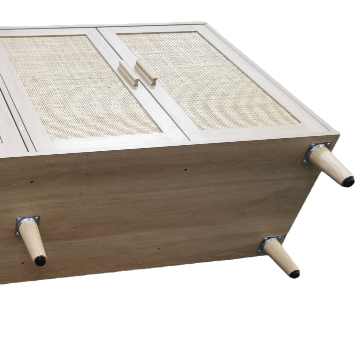 Nøordka Light Sideboard Default 62" Neutral Tone Elegant 4 Door Rattan Cabinet