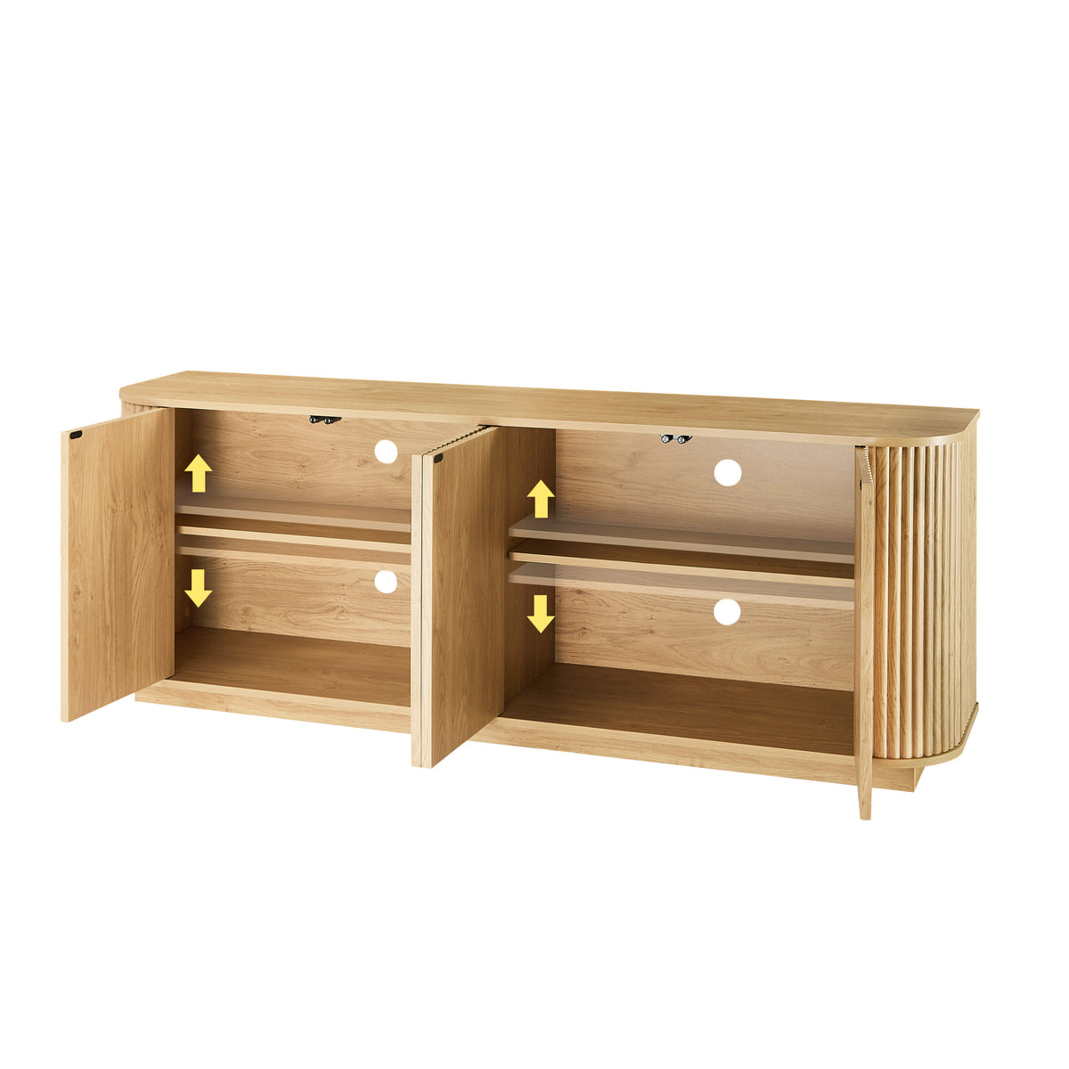 Nøordka Light Sideboard Default 64" Neutral Tone Contemporary Wooden Sideboard &amp; TV Stand