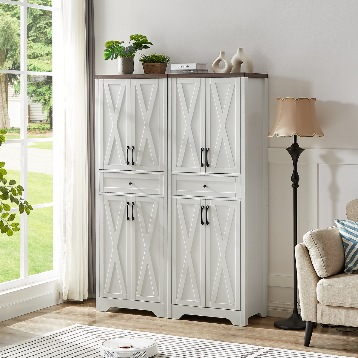 Nøordka Light Sideboard Default 68" Classic High Cabinet with Storage