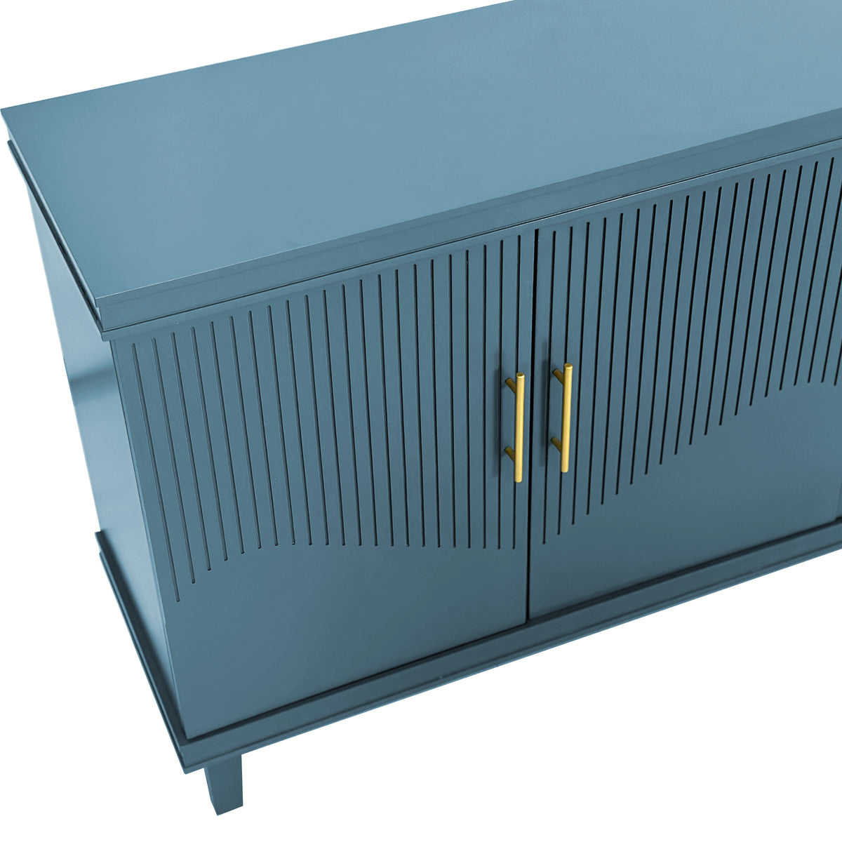 Nøordka Light Sideboard Default 70" Olive Green 4-Door Wood Cabinet with Waved Lines