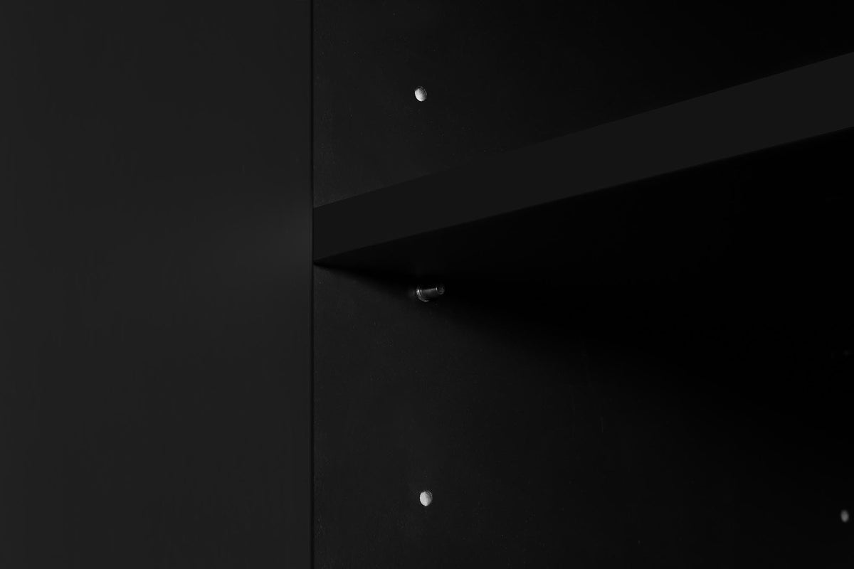 Nøordka Light Sideboard Default Black 4-Door Sideboard Storage Cabinet with Gold Handles &amp; Adjustable Shelves