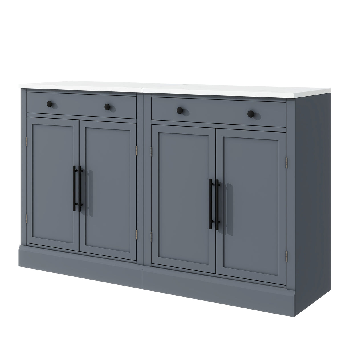 Nøordka Light Sideboard Default Gray Mid Century Modern Freestanding Kitchen Pantry Cabinet with Adjustable Shelves