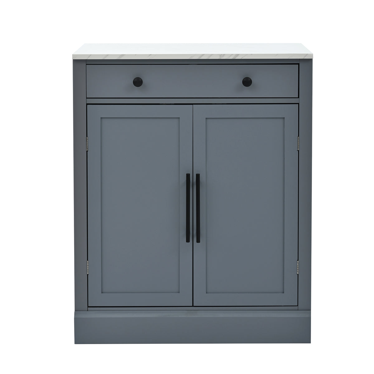 Nøordka Light Sideboard Default Gray Mid Century Modern Freestanding Kitchen Pantry Cabinet with Adjustable Shelves
