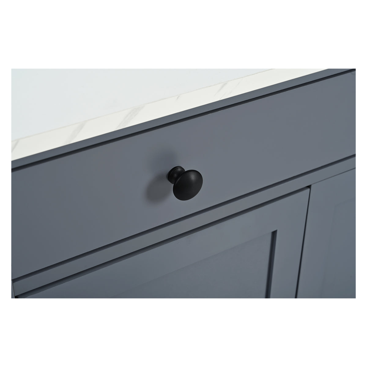 Nøordka Light Sideboard Default Gray Mid Century Modern Freestanding Kitchen Pantry Cabinet with Adjustable Shelves