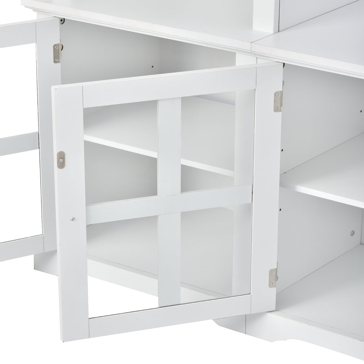 Nøordka Light TV Stand Default 105" White Entertainment Wall Unit with Bridge Modern TV Console Table for TVs Up to 70"