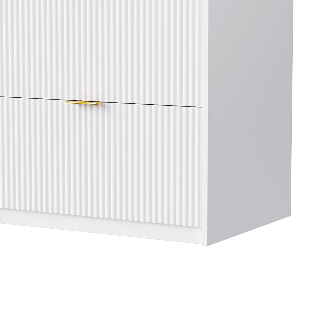 Nøordka Light TV Stand Default 113" White Fluted 4-Piece Entertainment Wall Unit for TVs Up to 70"