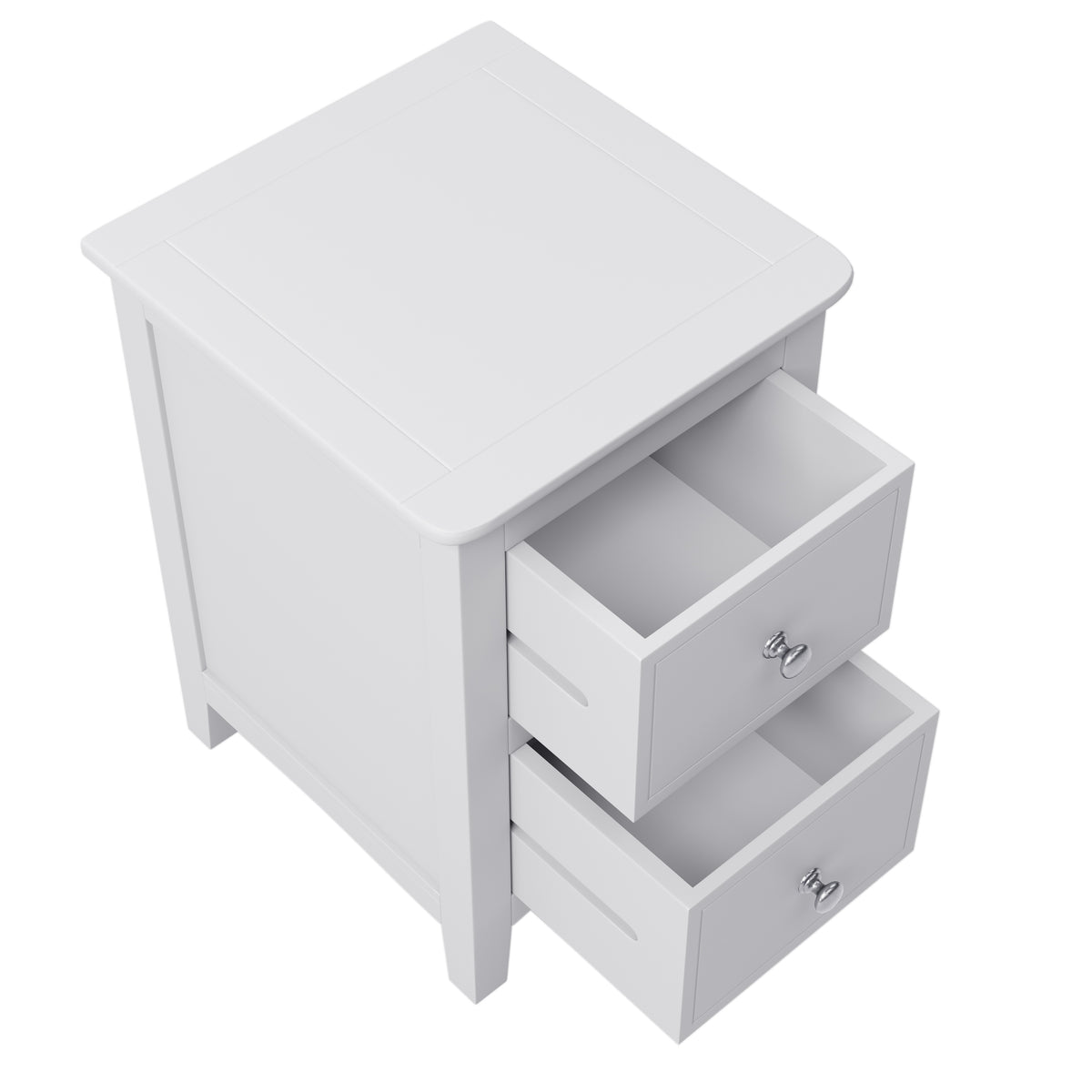 Nøordka Light TV Stand Default 15" White Solid Wood 2 Drawer Nightstand &amp; End Table