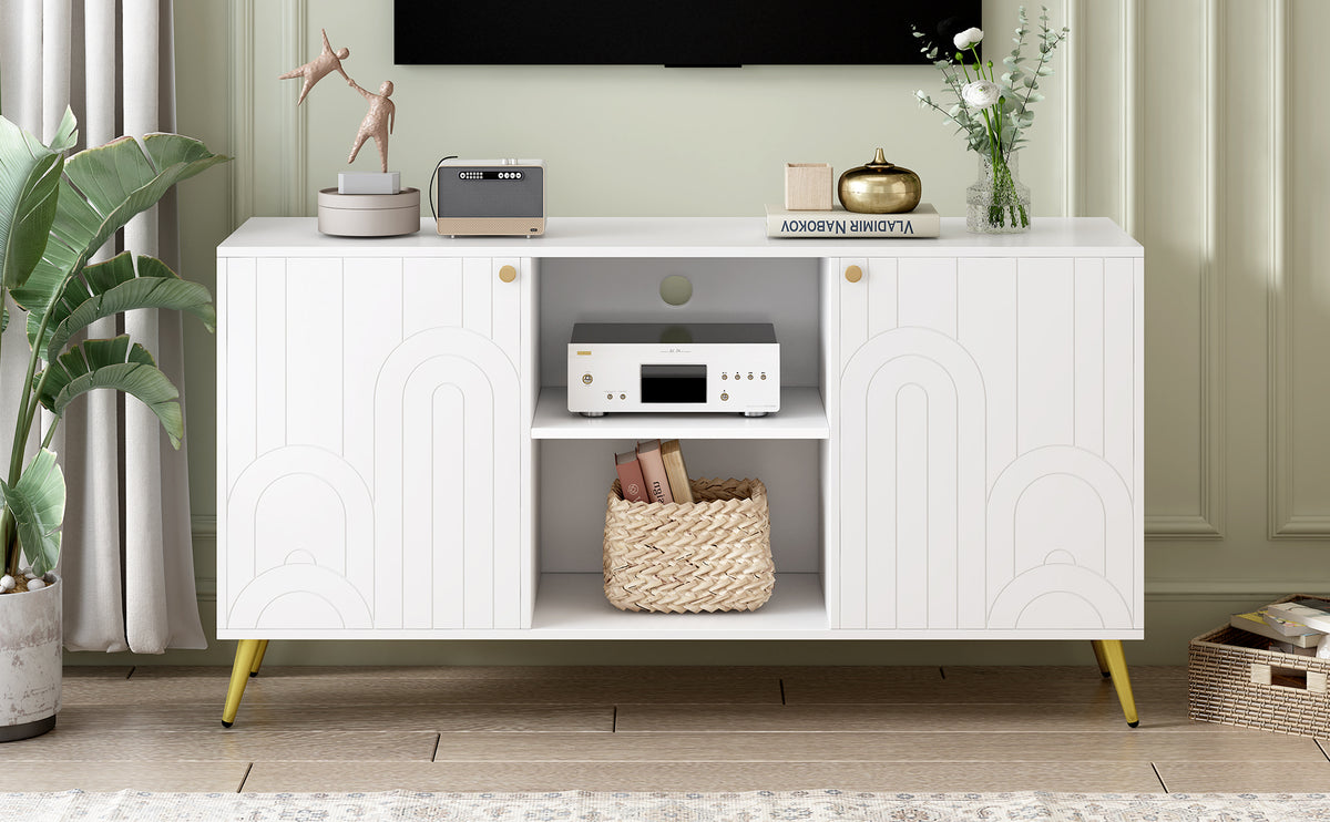 Nøordka Light TV Stand Default 50" Gray Mid Century Modern TV Stand for TVs up to 55"