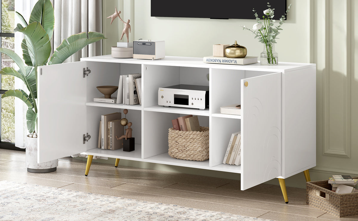 Nøordka Light TV Stand Default 50" Gray Mid Century Modern TV Stand for TVs up to 55"