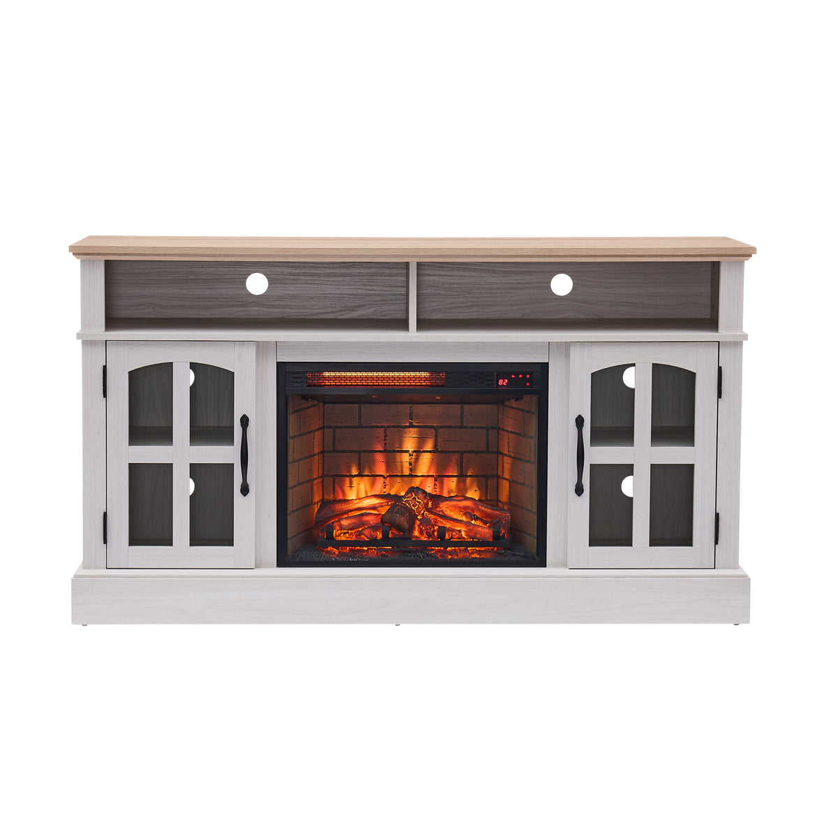 Nøordka Light TV Stand Default 58" Jasmin White Fireplace TV Stand with 23" Electric Fireplace for TVs up to 70"