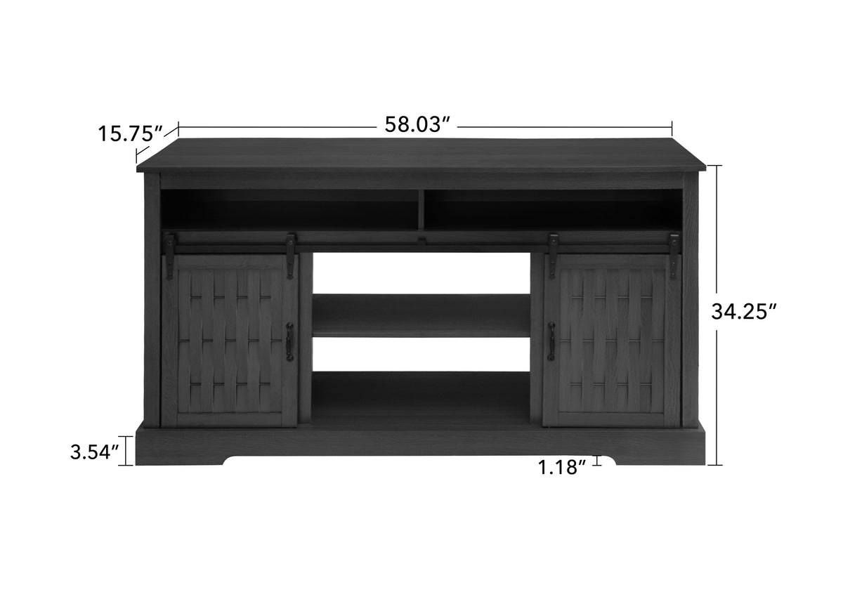 Nøordka Light TV Stand Default 60" Dark Gray Fireplace TV Stand for TVs Up to 65" with 23" Electric Fireplace