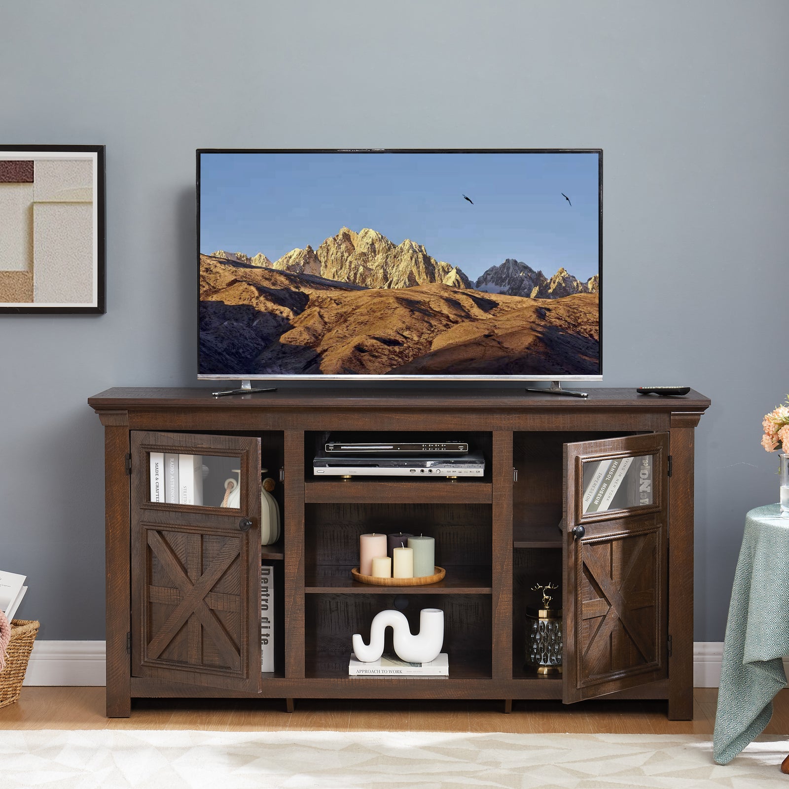 Nøordka Light TV Stand Default 60" Espresso Barn Inspired TV Stand & Cabinet