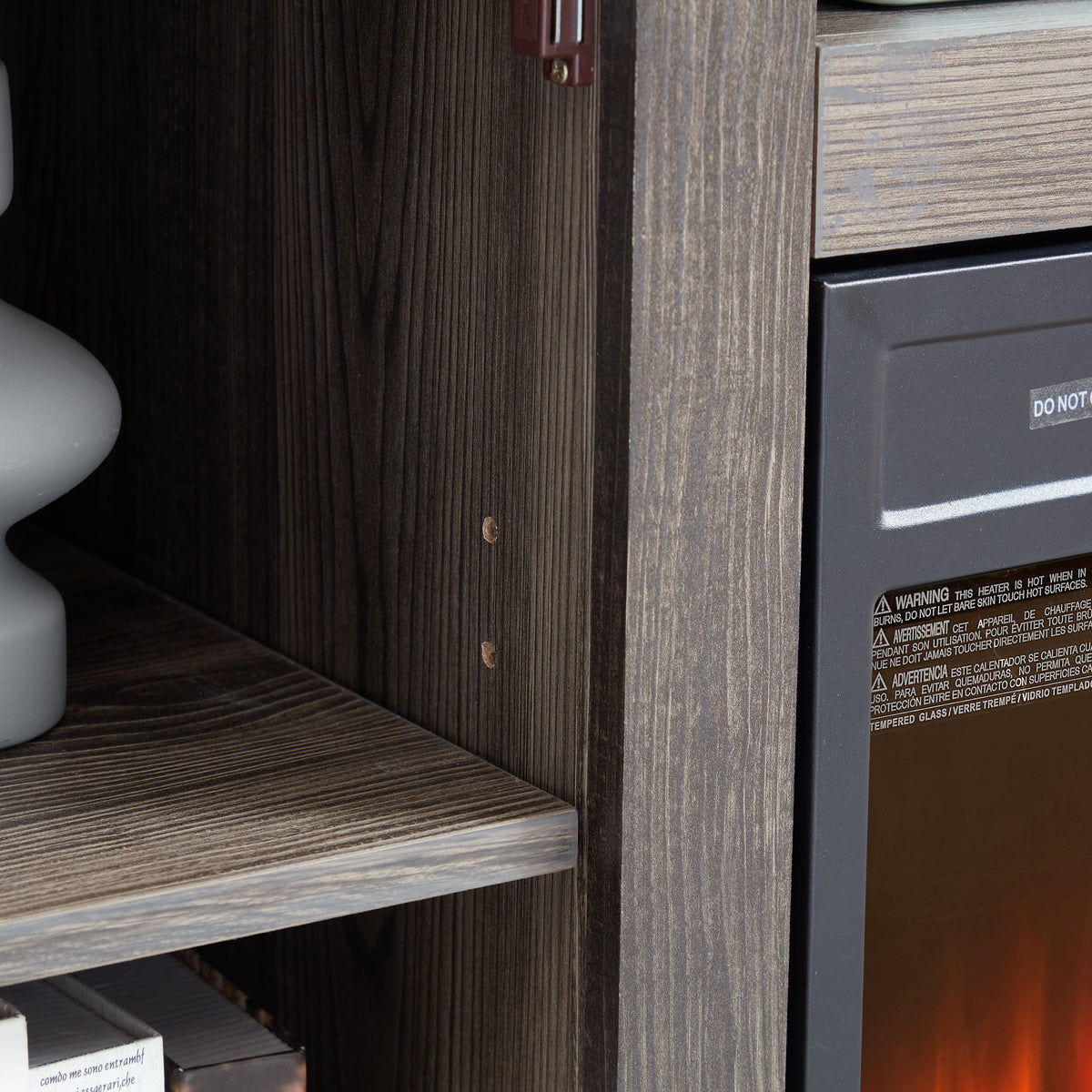 Nøordka Light TV Stand Default 60" Gray Farmhouse TV Stand With Electric Fireplace