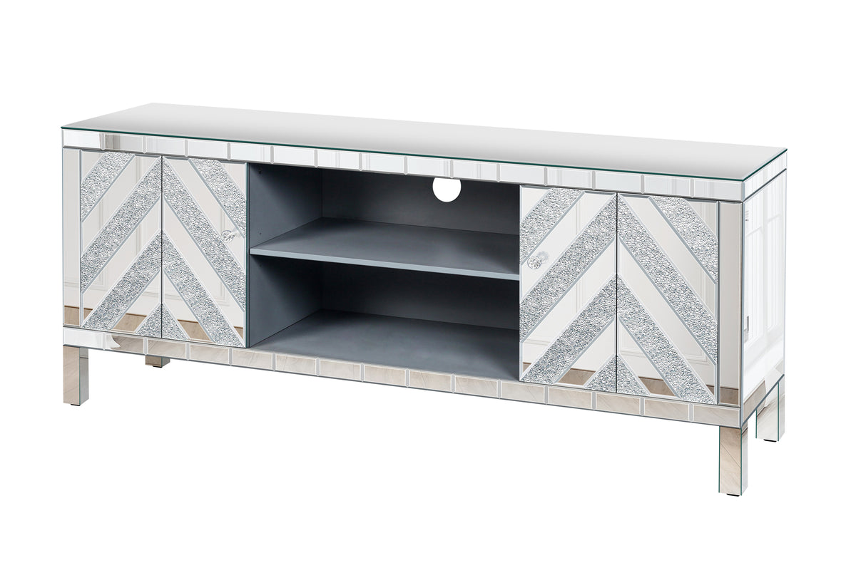 Nøordka Light TV Stand Default 60" Silver Mirrored TV Stand for 65" TVs