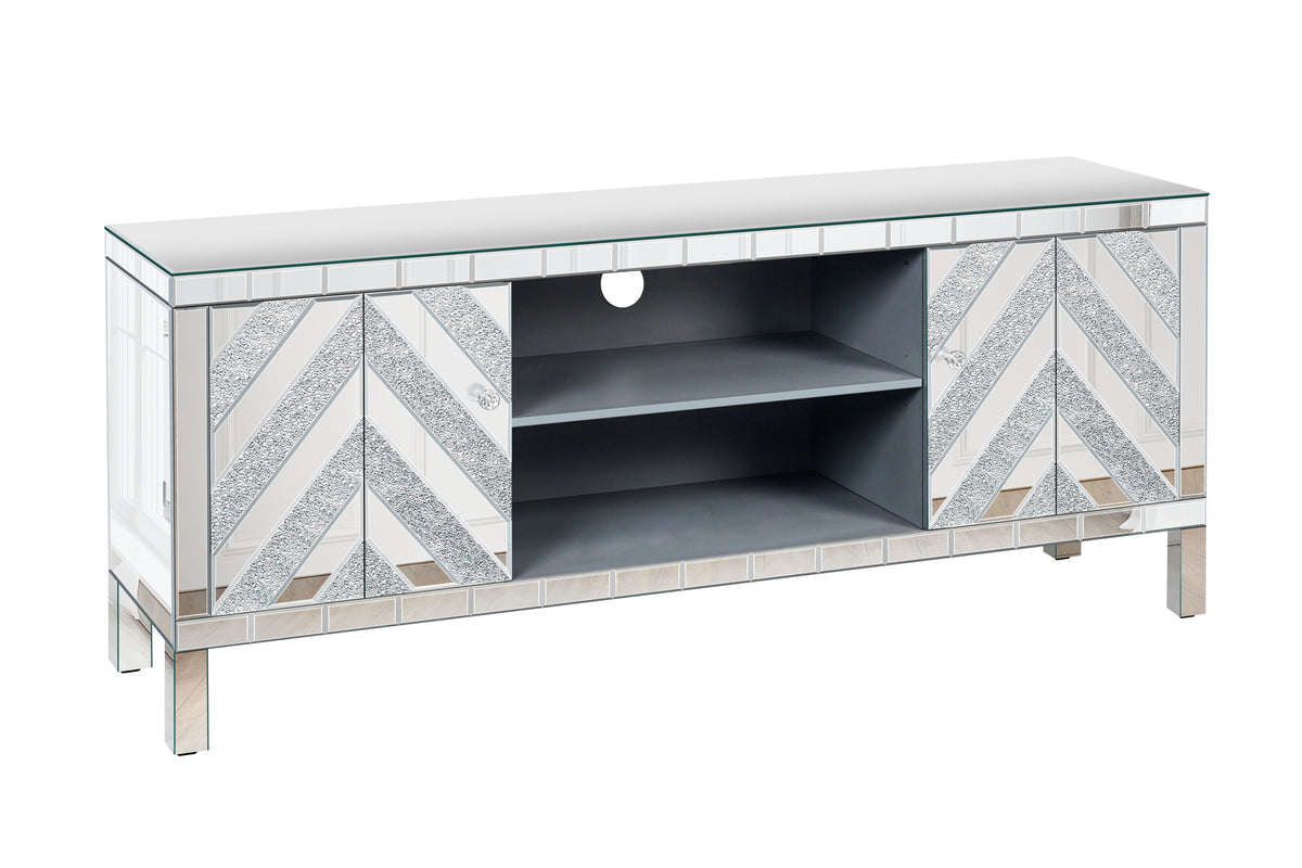 Nøordka Light TV Stand Default 60" Silver Mirrored TV Stand for 65" TVs