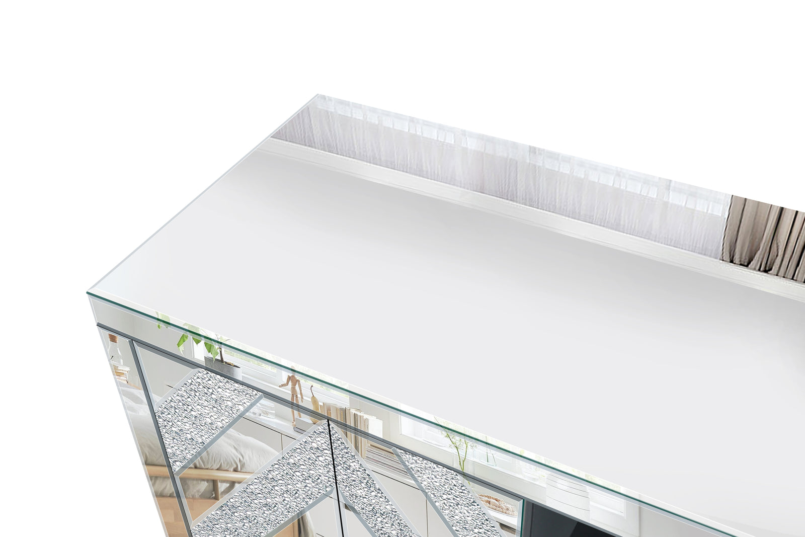 Nøordka Light TV Stand Default 60" Silver Mirrored TV Stand for 65" TVs