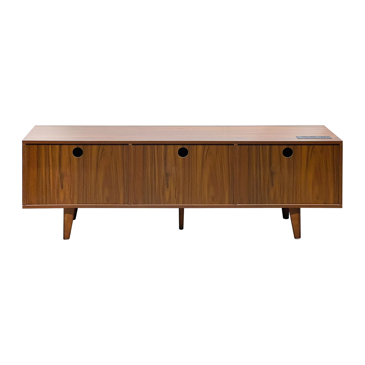 Nøordka Light TV Stand Default 60" Walnut Mid Century Modern Rattan TV Stand for 55-65" TVs