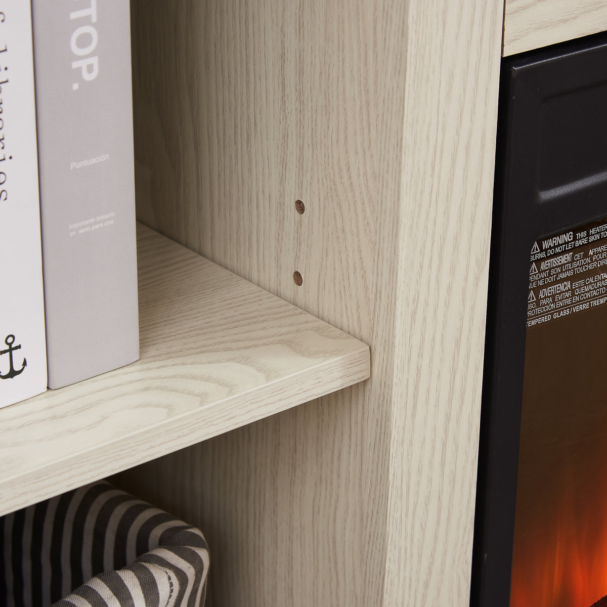 Nøordka Light TV Stand Default 60" White Farmhouse TV Stand with Electric Fireplace for TVs up to 65"