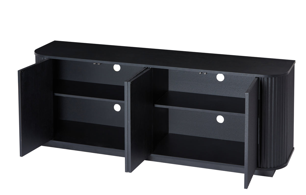 Nøordka Light TV Stand Default 64" Contemporary Wooden TV Stand &amp; Sideboard with Waved Carving