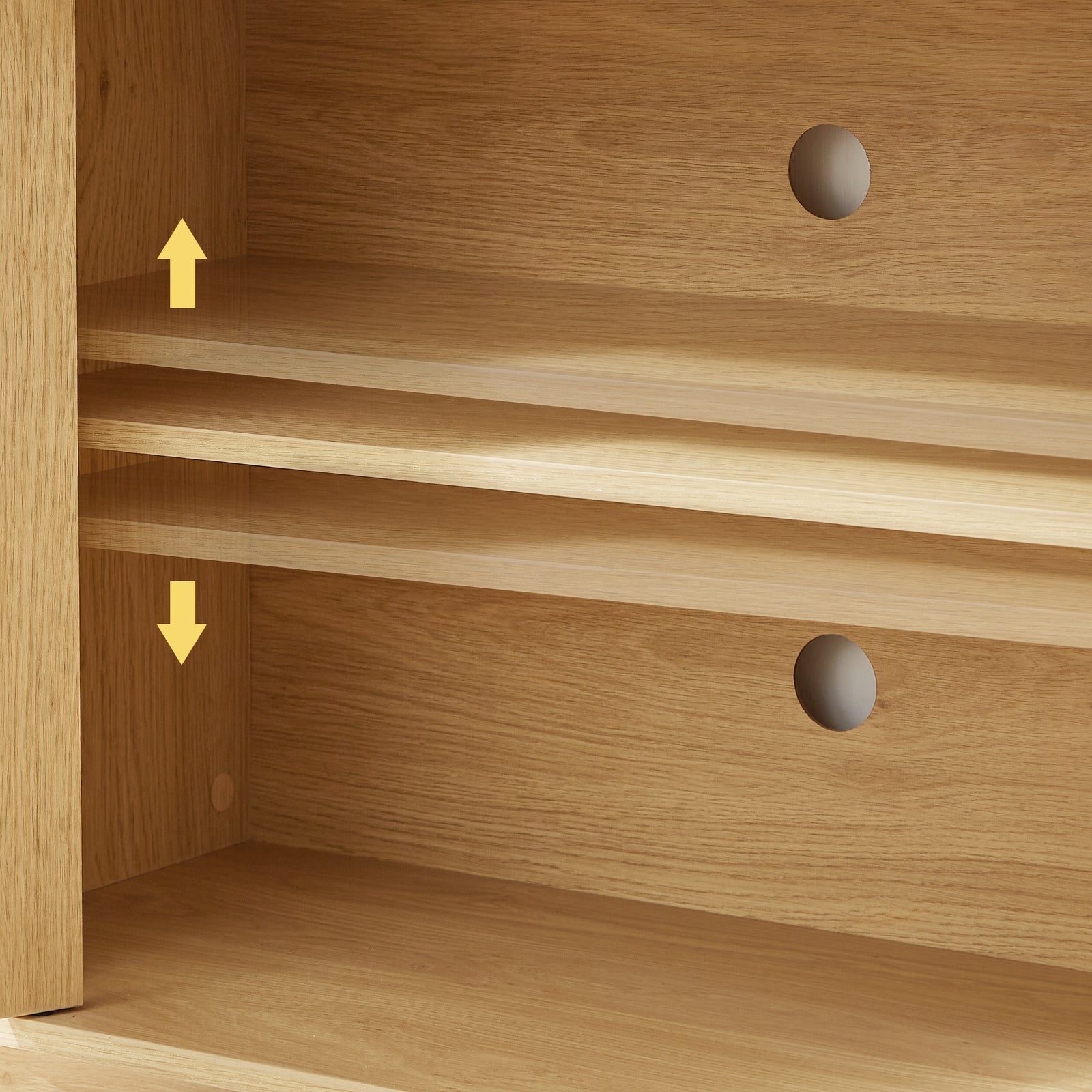 Nøordka Light TV Stand Default 64" Natural Finish Modern Wavy TV Stand with Storage Space