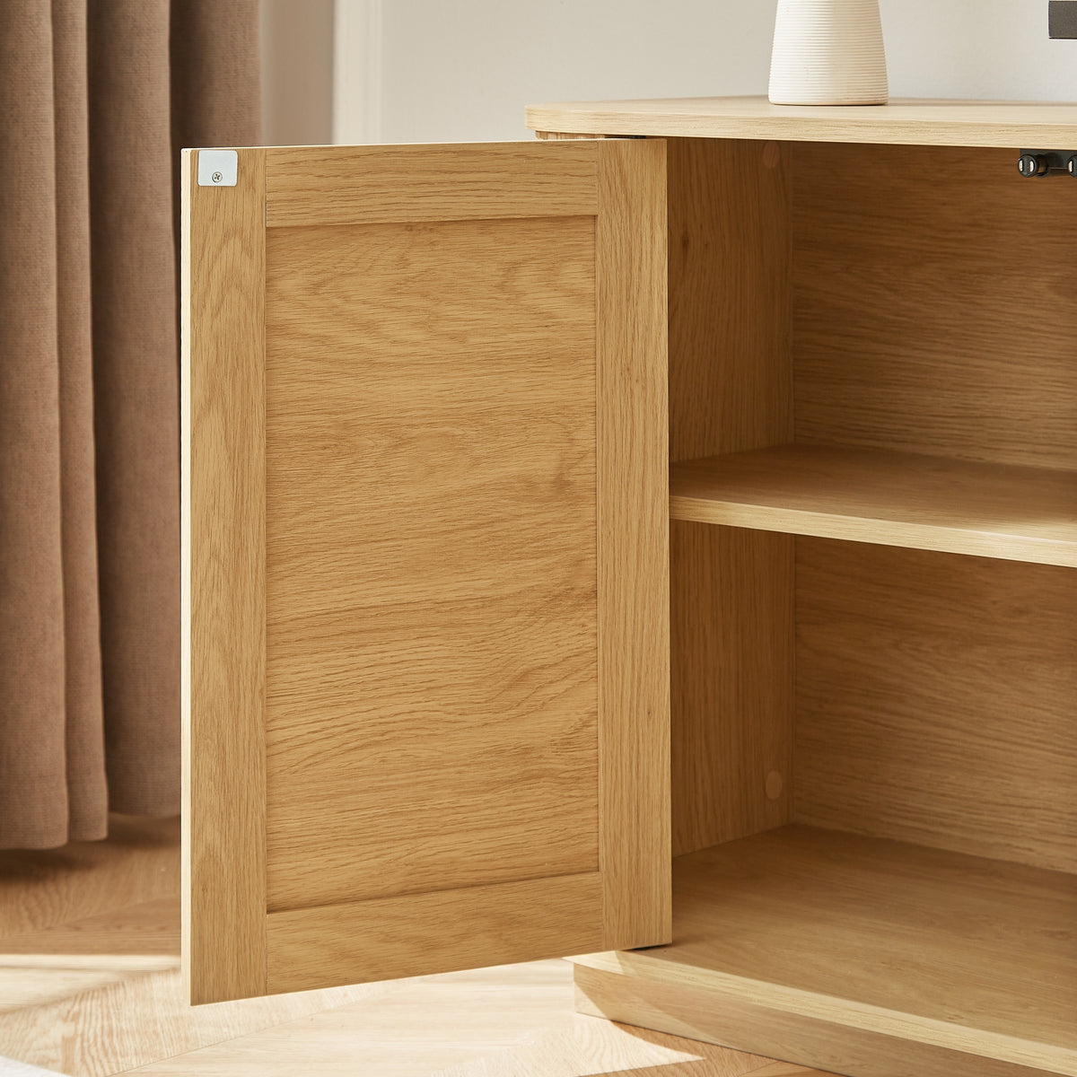 Nøordka Light TV Stand Default 64" Natural Finish Modern Wavy TV Stand with Storage Space