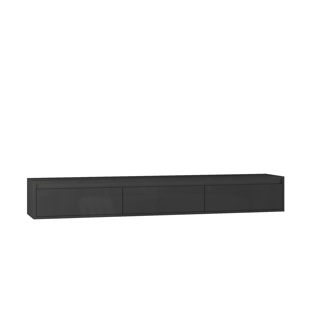 Nøordka Light TV Stand Default 65" Gloss Black Wall Mounted Floating TV Stand Shelf with LED Lighting