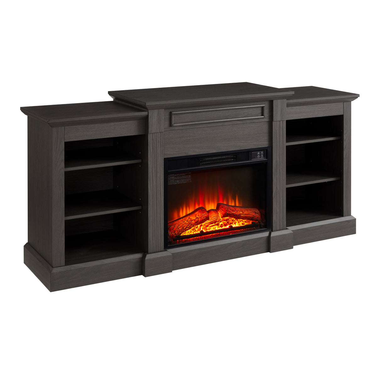 Nøordka Light TV Stand Default 65" Gray TV Stand with Large Cabinet &amp; 23" Electric Fireplace for TVs Up to 70"