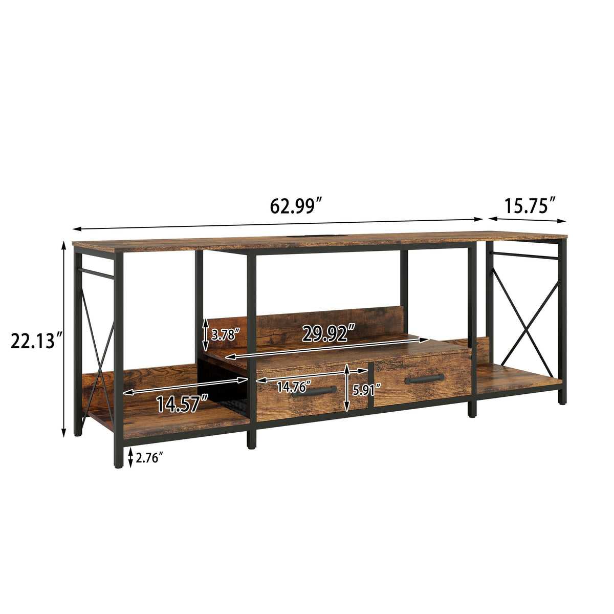 Nøordka Light TV Stand Default 65" Light Brown TV Stand with LED Lighting for TVs up to 75"