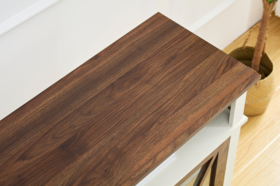 Nøordka Light TV Stand Default 65" Walnut White Farmhouse Style TV Stand with 23" Fireplace for TVs up to 75"